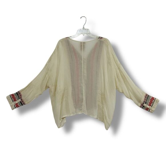 Johnny Was Button Down Blouse Size Large Women’s Boho Embroidered Top - Picture 2 of 13